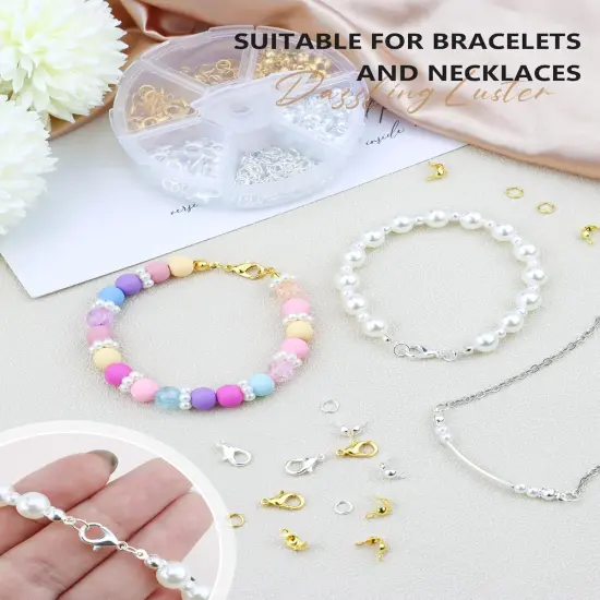 460 Pcs Jewelry Making Accessories 60 Pieces Lobster Claw Clasps(Gold, Platinum) {5}