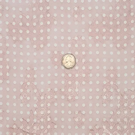 1 Yard Sheer Blush Floral Jacquard Chiffon Fabric 57/58 Inch Width Sheer Blush Pink {1}