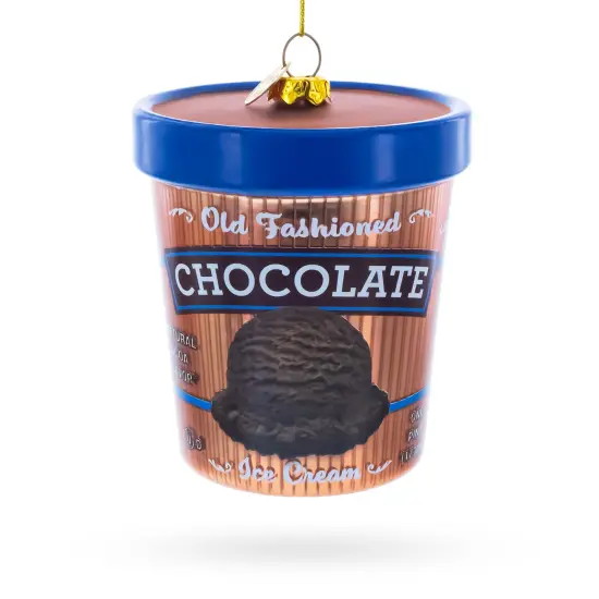 Chocolate Ice Cream Pint Glass Christmas Ornament {1}