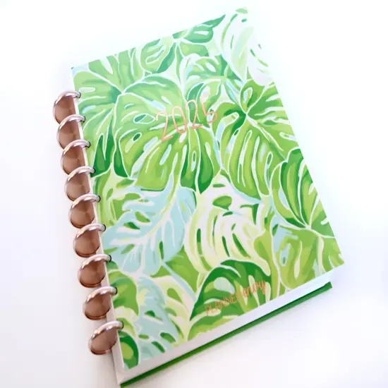 2025 Planner - Mini Horizontal Layout, Disc Bound - "Tropical Greens" (#1011) {2}