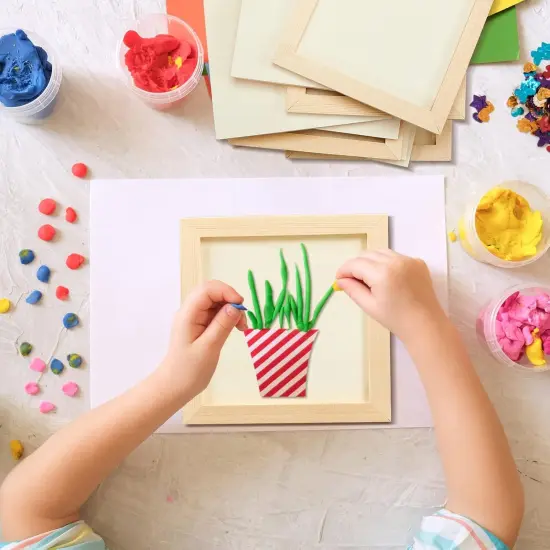 24 Pcs 6 x 6 Inch Pine Wood Panel Boards Unfinished Square Wood Painting {4}