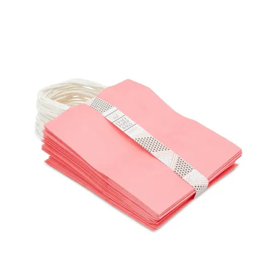25-Pack Pink Gift Bags with Handles - Medium-Sized Paper Goodie Bags for Weddings, Bridal Showers, Baby Showers, and Small Businesses (8 x 4 x 10 Inches) {5}