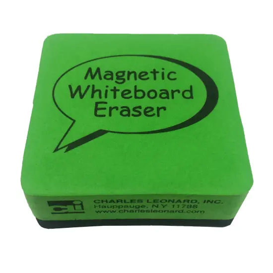 Eraser - Whiteboard - Magnetic, 2" x2", Green/Black, 12 Pack {1}