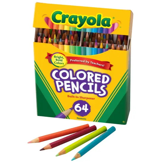 Short Colored Pencils, 64 Count with Sharpener {1}