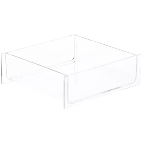 Plymor Clear Acrylic Square Open Top Merchandise Display Tray, 6" W x 6" D x 2" H {1}