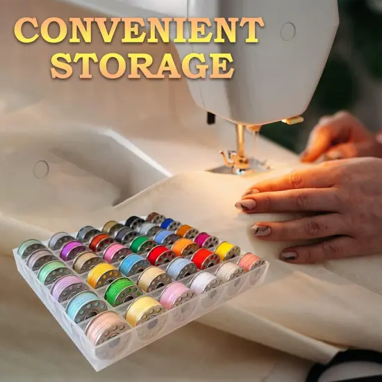 36Pcs Bobbins and Sewing Threads with Plastic Bobbin Case {3}
