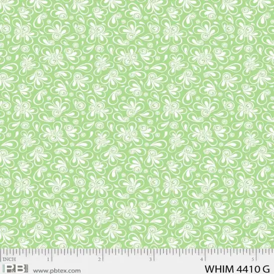 Green Whimsy Mod Swoop 44"/45" Fabric Per Yard {1}