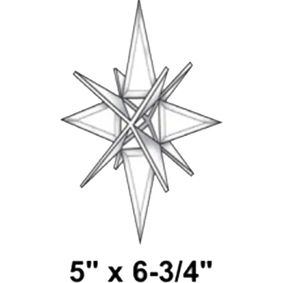 5" x 6-3/4" Exquisite Clear Glass 3-D Open Star Bevel Cluster EC341 {2}