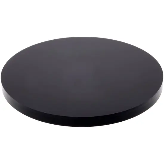 Plymor Black Acrylic Round Standard-Edge Display Base, 5" W x 5" D x 0.375" H {1}