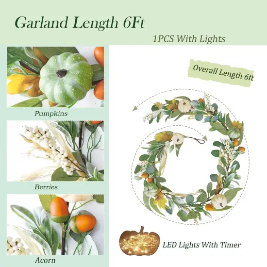 Fall Decorations for Home 6Ft Fall Garland {4}