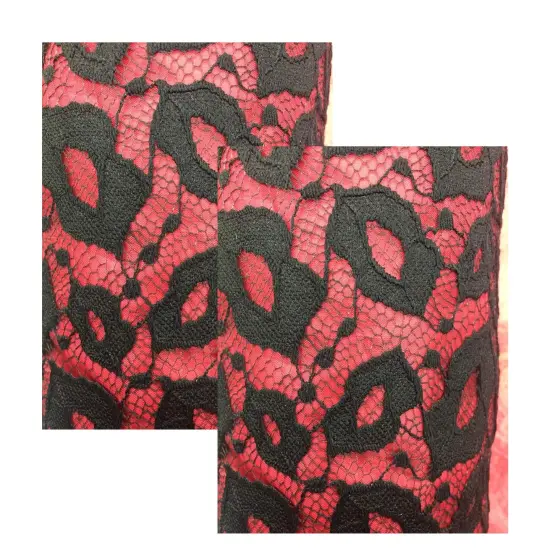 1 Yard Lips Design Black Cotton Lace Fabric for Dresses and Crafts 60 Inches {3}