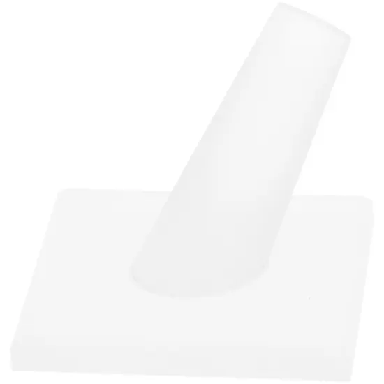 Plymor Frosted Acrylic Ring Finger Display, Single on Square Base, 2" W x 2" D x 1.75" H {1}