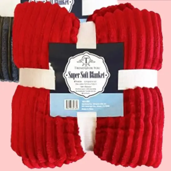 50x60" Sherpa Throw Blanket Charcoal & Red, Ultra-Soft Flannel Fleece Front {5}