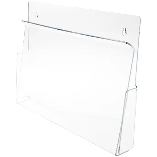 Plymor Clear Acrylic Pinch-Style Large Literature Holder (Wall Mount), Fits Documents Up to 15" Wide {1}