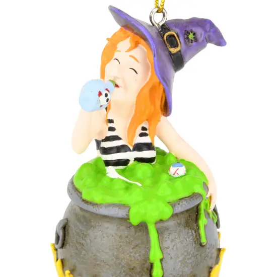 Tree Buddees Funny Witches Hot Tub Halloween Ornament Witch Drinking in Cauldron {6}