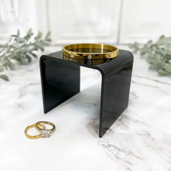 Plymor Black Acrylic Square Display Riser, 3" H x 3" W x 3" D (1/8" thick) {4}