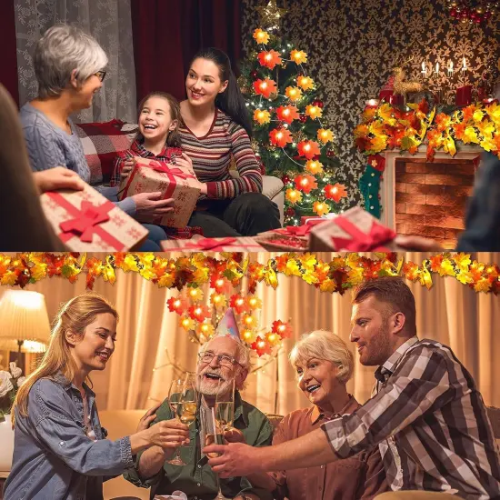 2 Pack Christmas Leaves Garland {4}