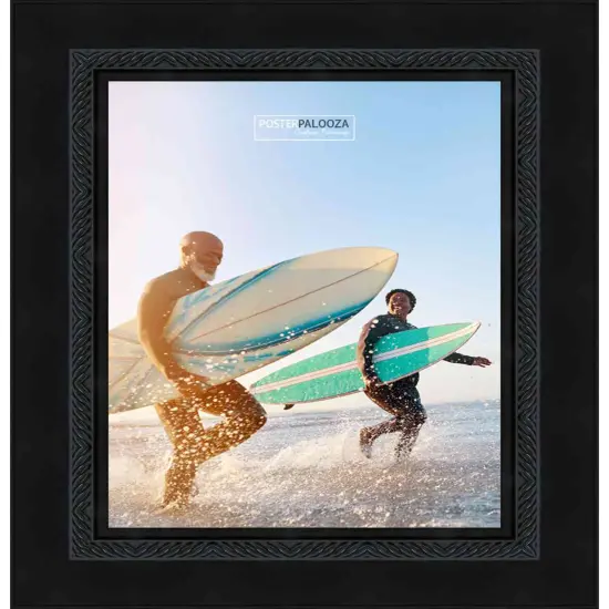 Photo Size Traditional Black Picture Frame - UV Acrylic, Foam Board Backing, Hanging Hardware {3}