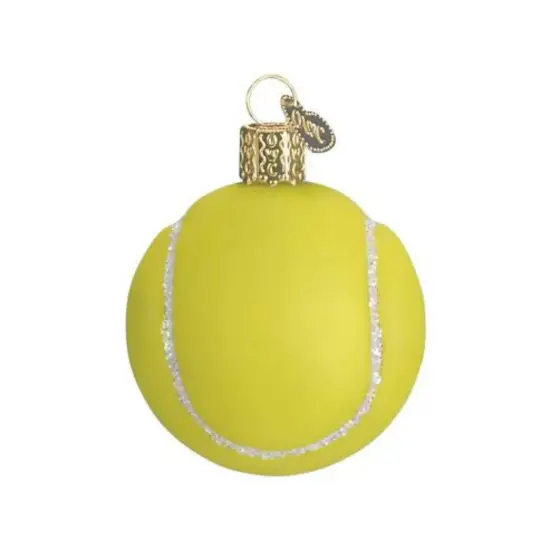 Old World Christmas 2.5 Inch Tennis Ball Christmas Tree Ornament , Sport Match Ornament Yellow {1}