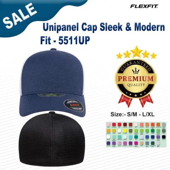 Flexfit® Unipanel Cap Sleek & Modern Fit MLNGE DK GR/ WHT {2}