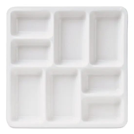 Meeden 8 Well Porcelain Palette - 7" x 7" {1}