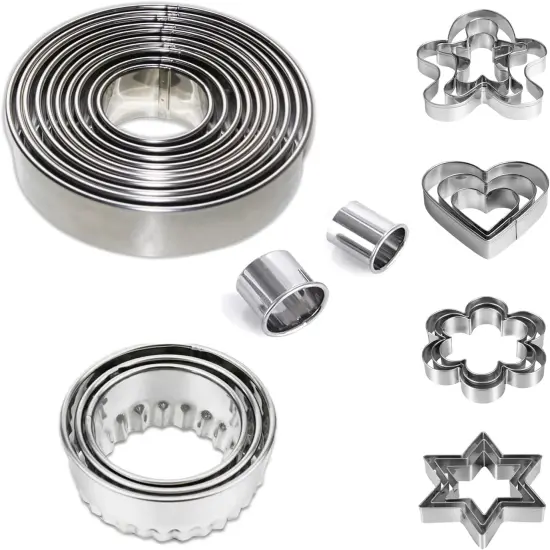 Cookie Cutter Set Circle, Heart, Star & More Shapes 27 Pieces {1}