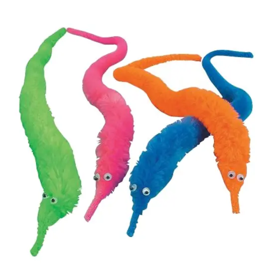 Worm on a String 8 1/2 Inches Long Fuzzy Worms {2}