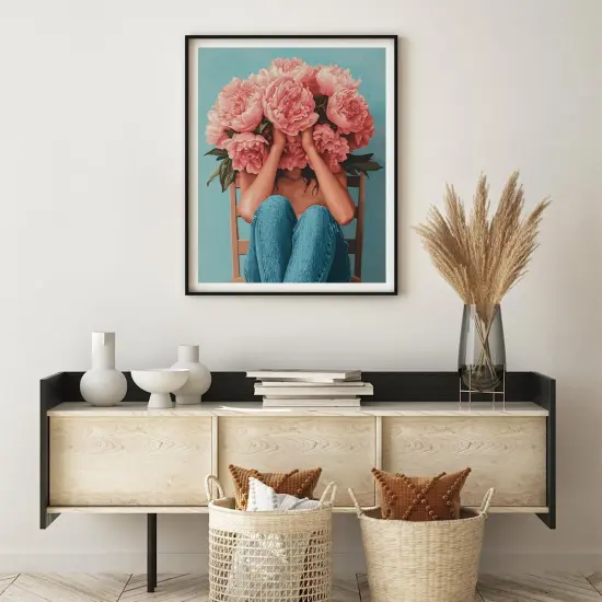 Paint by Numbers for Adults - Flowers Woman Paint by Numbers for Adults Beginners, Flowers Girl Acrylic Simple Paint by Number Canvas for Decoration (16x20 inch) {4}