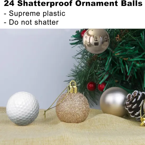 Champagne Gold 1.6" Small Christmas Balls {4}