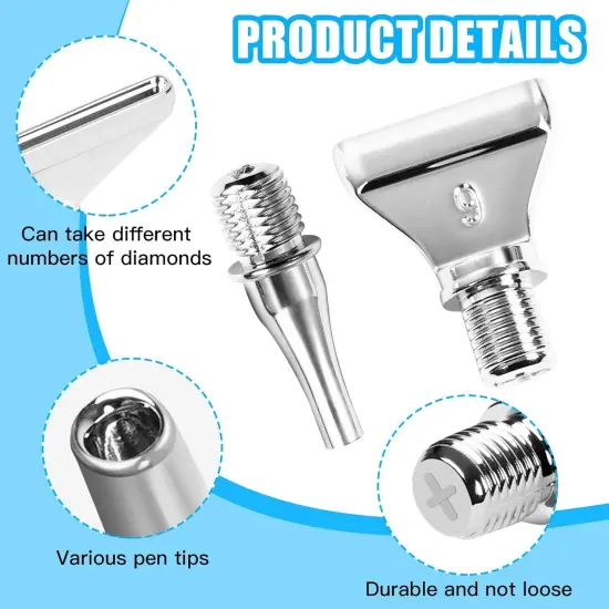 29pcs 5D Diamond Painting Pens Kit, 13 Metal Screw Thread Tips, 12 Painting Wax, 3 Resin Art Pens, Multi Placer Tips for DIY Crafts {3}