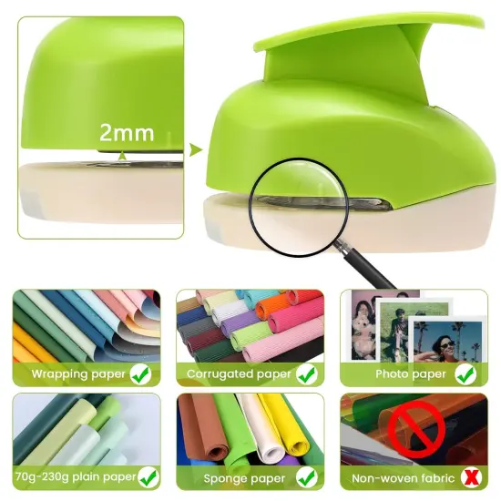 Craft Paper Punch Set, Circle, Heart, Star, Snowflake, Flower, and Butterfly for Making Scrapbook Layouts, Kids' DIY Projects, Card Making, Journal Pages, Homemade Confetti {3}