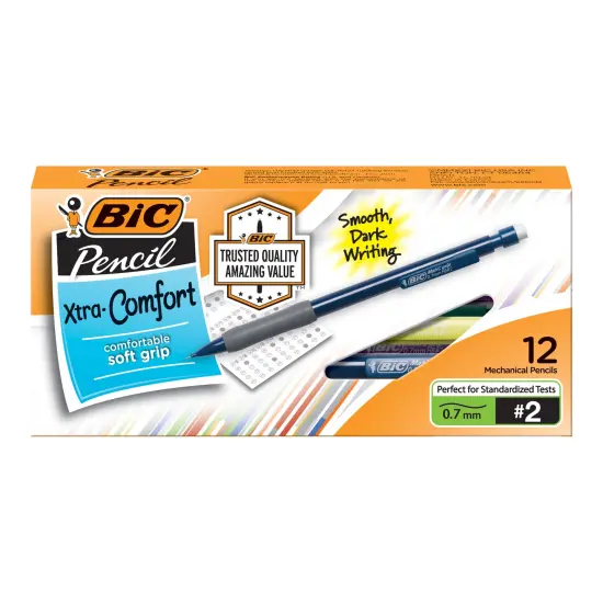 BIC Xtra Comfort Mechanical Pencils with Erasers, Medium Point (0.7mm), 12-Count Pack, Bulk Mechanical Pencils for School or Office Supplies {2}