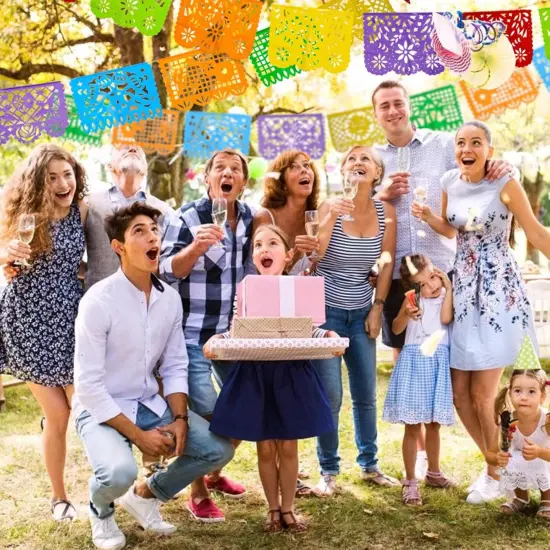 3 Packs Mexican Party Decoration, 54 Feet Plastic Papel Picado Fiesta Banner Cinco de Mayo Garland {4}