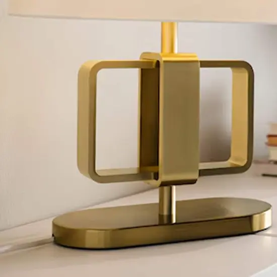 Soft Light And Creates a Warm Table Lamp 19" Brass plated/white {6}