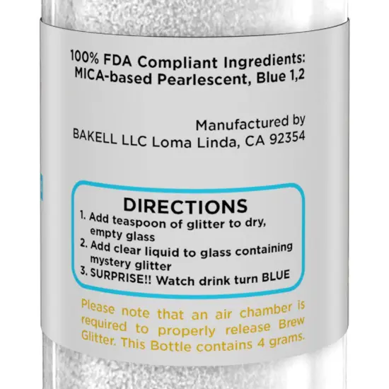 Brew Glitter &ndash; Baby Blue Gender Reveal Color Changing Edible Drink Glitter (4g, Mini Spray Pump) for Clear Cocktails and Beverages {3}
