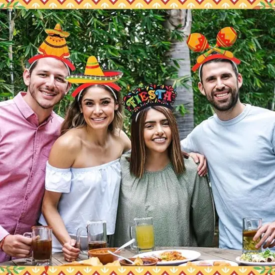 24 Pcs Cinco De Mayo Sombrero Party Hats Mexican Hat Fiesta Party Favors Mexican Sombrero Headbands Fiesta Paper Headbands for Mexican Themed Party Decorations {5}