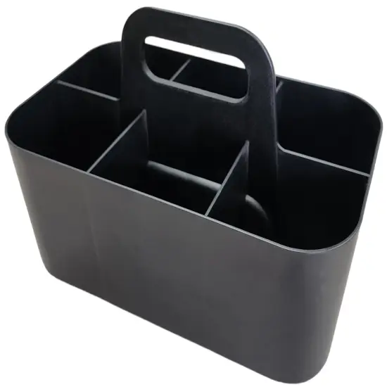 Enjoy Organizer Small Stackable and Portable Simple 6-Compartment Art Caddy - Made In USA Black {1}