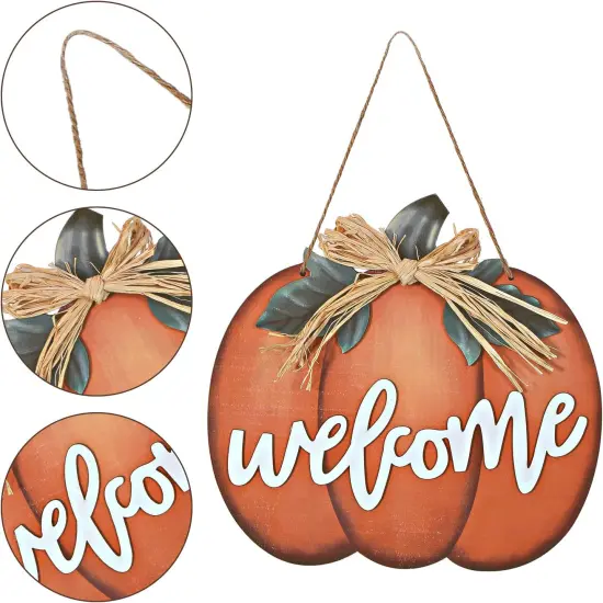 Fall Pumpkin Welcome Sign (Orange) {3}
