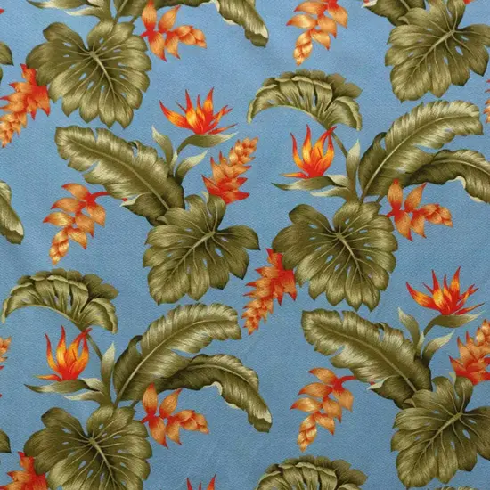 1 Yard Monstera Banana Leaf Birds Paradise Orange Ginger Cotton Upholstery Fabric 36in L x 56in W {1}