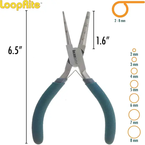 The Beadsmith Loop Rite Plier, 2-8mm loops, create round shapes, tool for Jewelry Making and Creating Wire Pieces for Findings, Art and Home Decor {3}