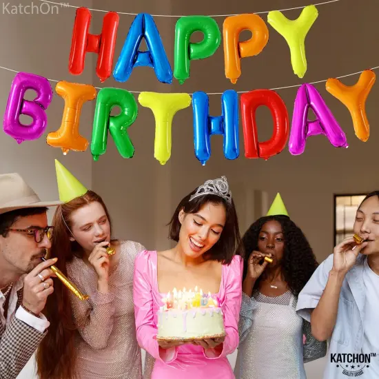 Rainbow Happy Birthday Balloons Letters - 16 Inch {2}