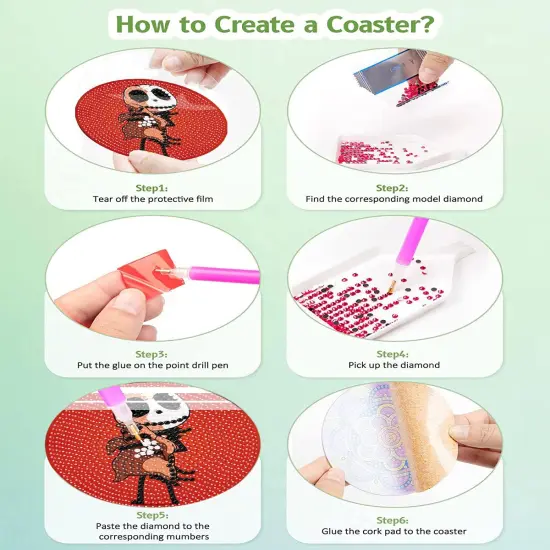 8 Pieces Diamond Art Painting Coasters Kit {4}