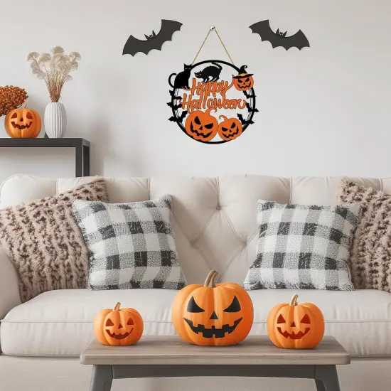 Halloween Wreath Decor - Scary Pumpkin {4}