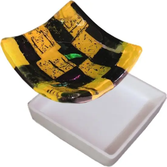 6.75" x 6.75" x 1" Square Dam Patty Gray Glass Fusing Kiln Mold {1}