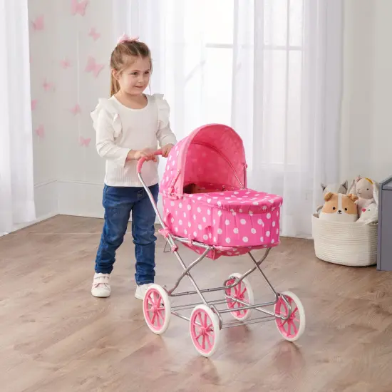 Badger Basket Just Like Mommy 3-in-1 Doll Pram/Carrier/Stroller Pink/Dot {2}