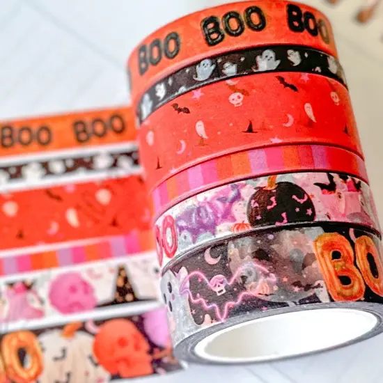 Halloween Party Ghosts Bats Boo! Washi Tape Set October 2024 - W117 {1}