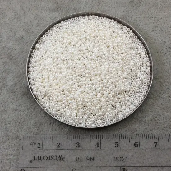 Queenmew Ivory Ceylon Miyuki 11/0 rocailles Glass Seed Beads 24 Grams {2}