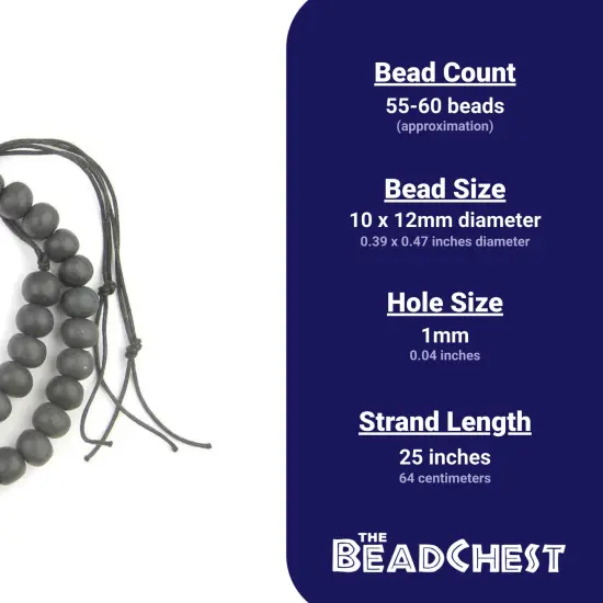 The Bead Chest Moroccan Pottery Beads, Black, Round: Genuine North African Berber Tribal Beads for DIY Jewelry Making and More {3}