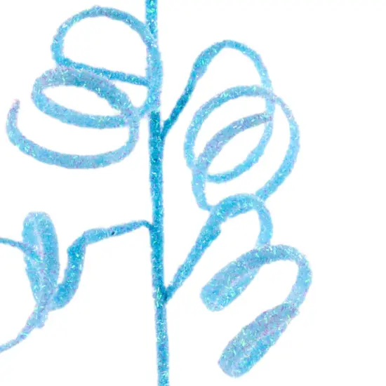 39" Iridescent Curly Hanging Spray: Soft Blue {2}