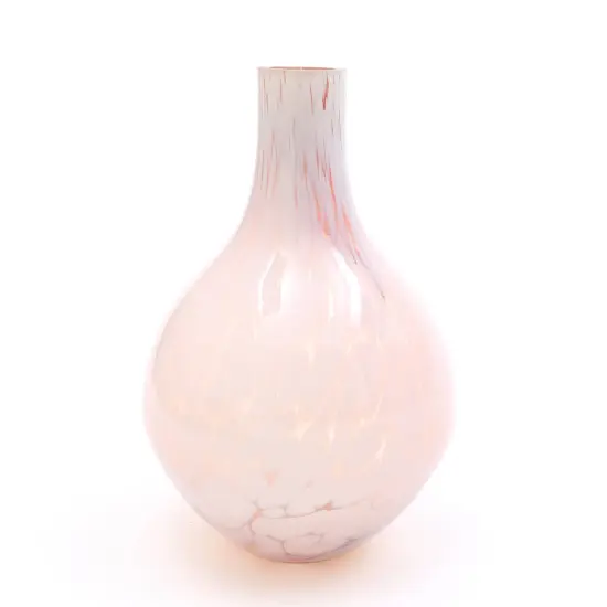 Decorative Splutter Round Glass Vase Peach {2}